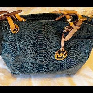 Michael Kors Teal Snakeskin Handbag